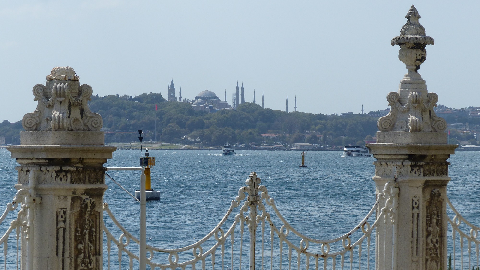 Hagia Sophia seen from the garden of Dolmabahçe Palace